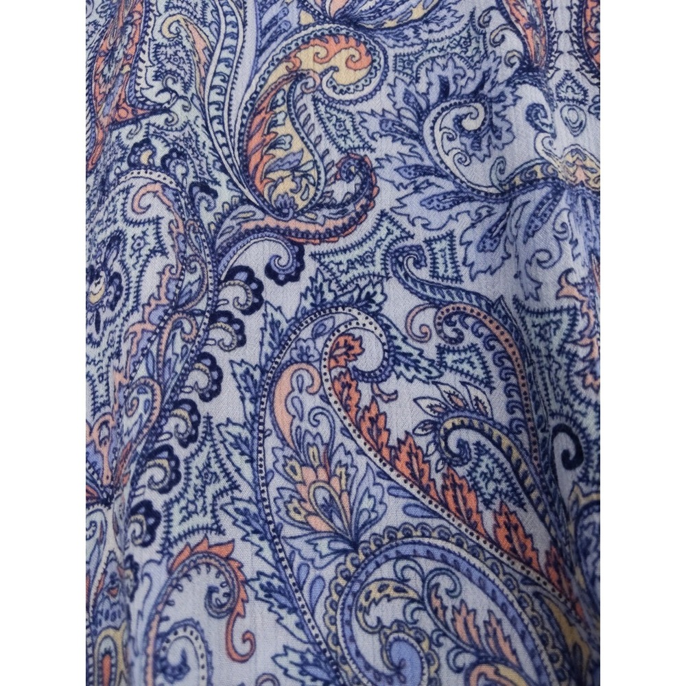 J.Jill Paisley Print Caftan Top Poncho Blouse Flowy Rayon Oversized XS/S - Picture 6 of 7